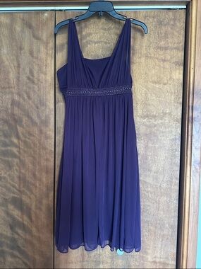 Jessica Howard Deep Purple Chiffon Midi Dress